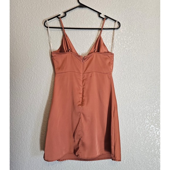 Forever 21 Burnt Orange Silky Slip Dress Sz S - Picture 2 of 10